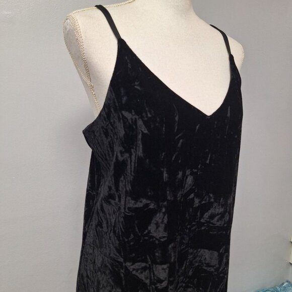 Evelyn Blue Velvet Dress Spaghetti Strap Slip Juniors Large‎ Black Y2K Formal - Picture 4 of 11